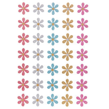 Daisy Flower Glitter Stickers