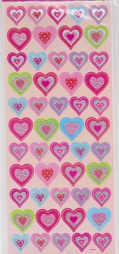 Glitter Heart Stickers 2 Sheets 