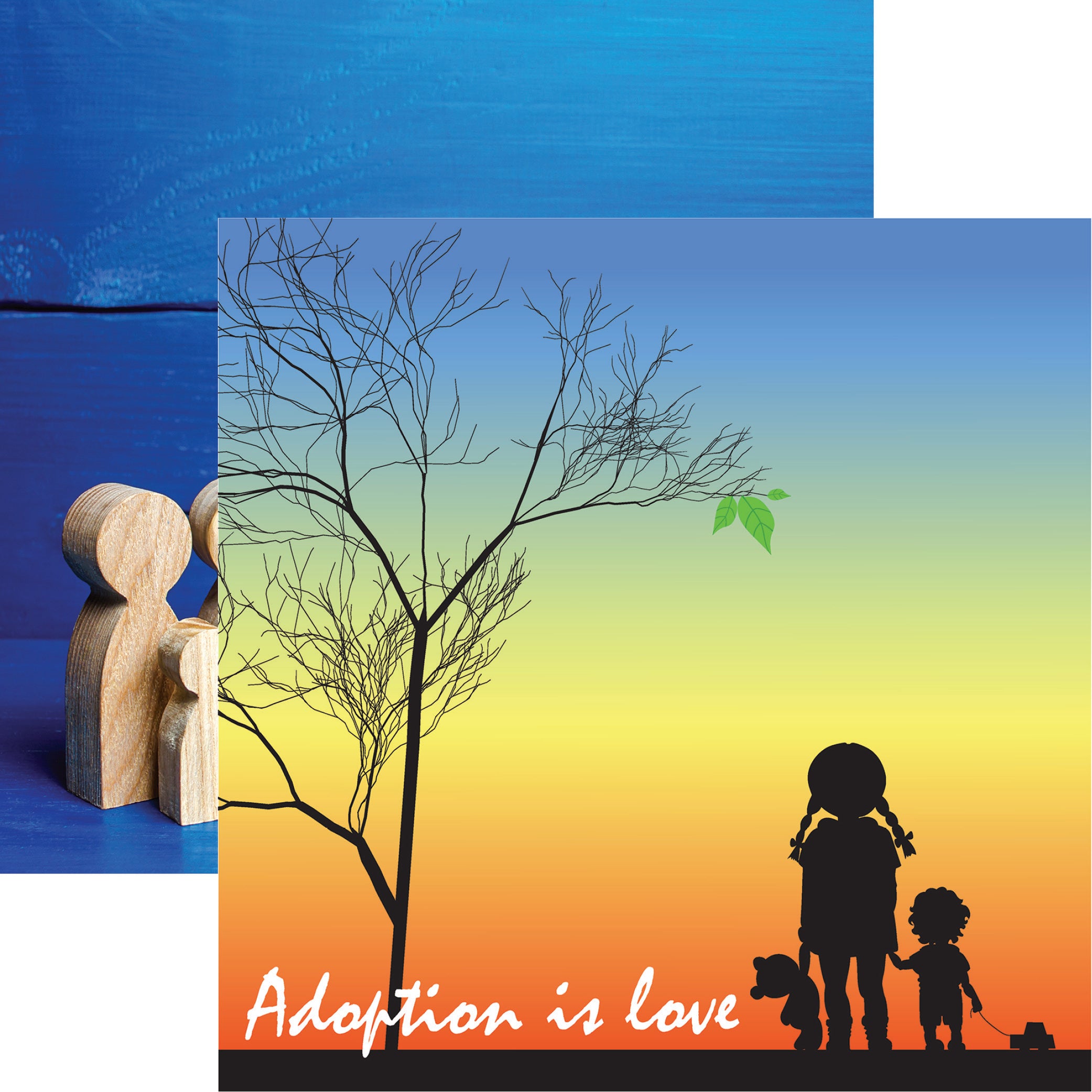 Love Makes a Family Adoption 12x12 Scrapbooking Stickers – Country