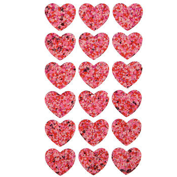 Blush Glitter Heart Stickers