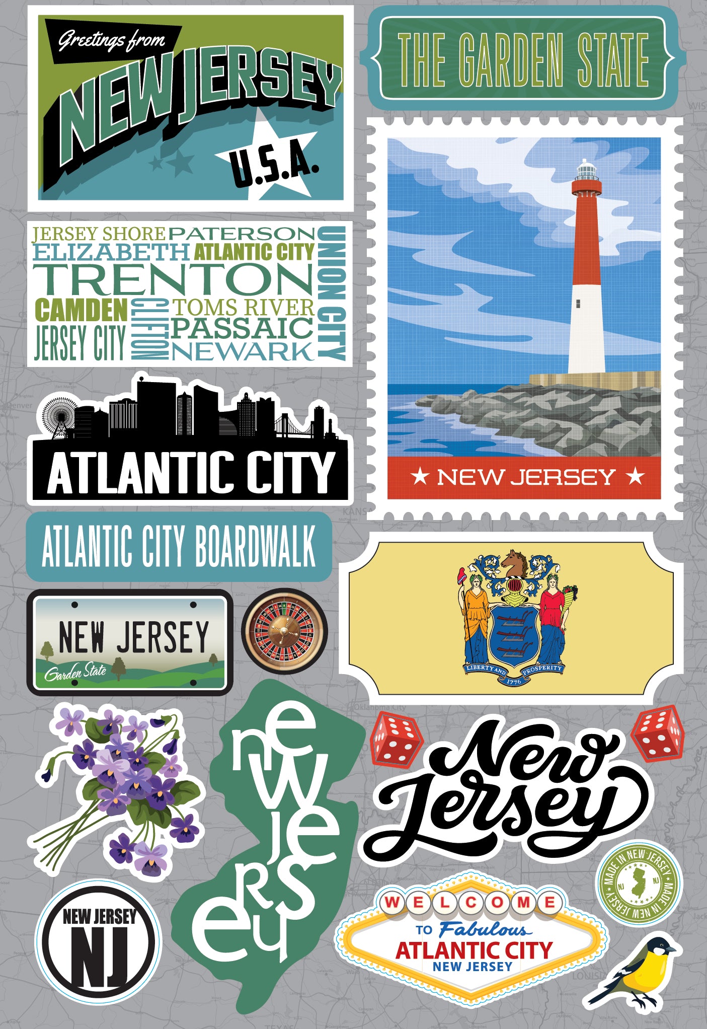 Country 3D Scrapbooking Stickers