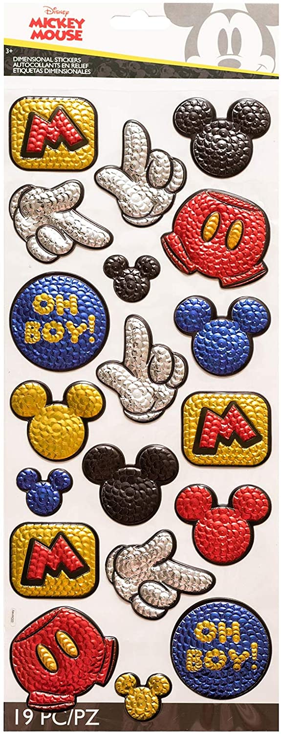 EK Disney Embossed Faux Sequine Dimensional Stickers Mickey