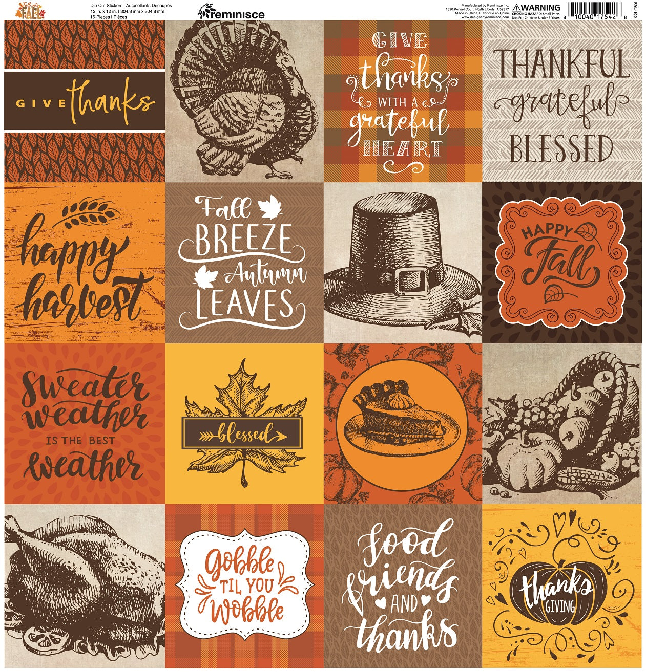 Happy Fall 12x12 Fall Scrapbook Papers and Stickers Set- – Country Croppers