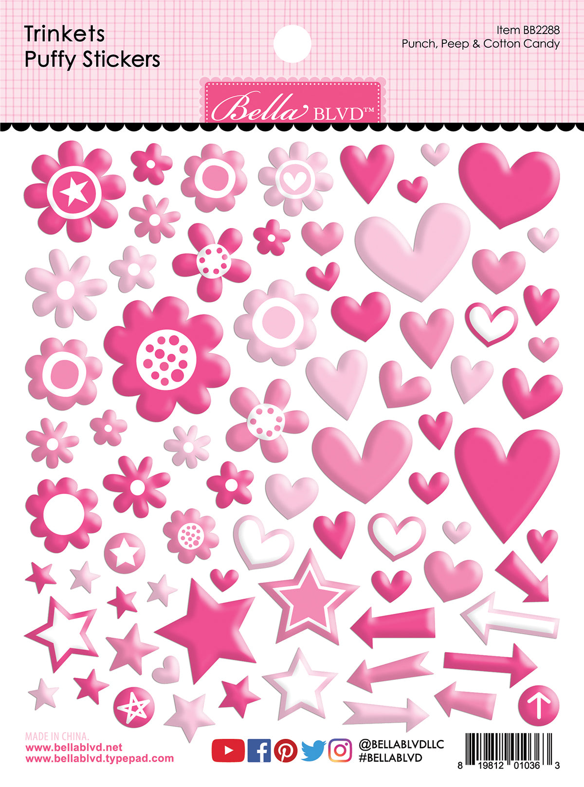 Pinkfresh Garden Bouquet Puffy Stickers