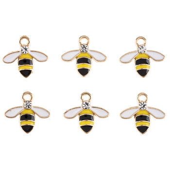 Metal Bee Charms Gold