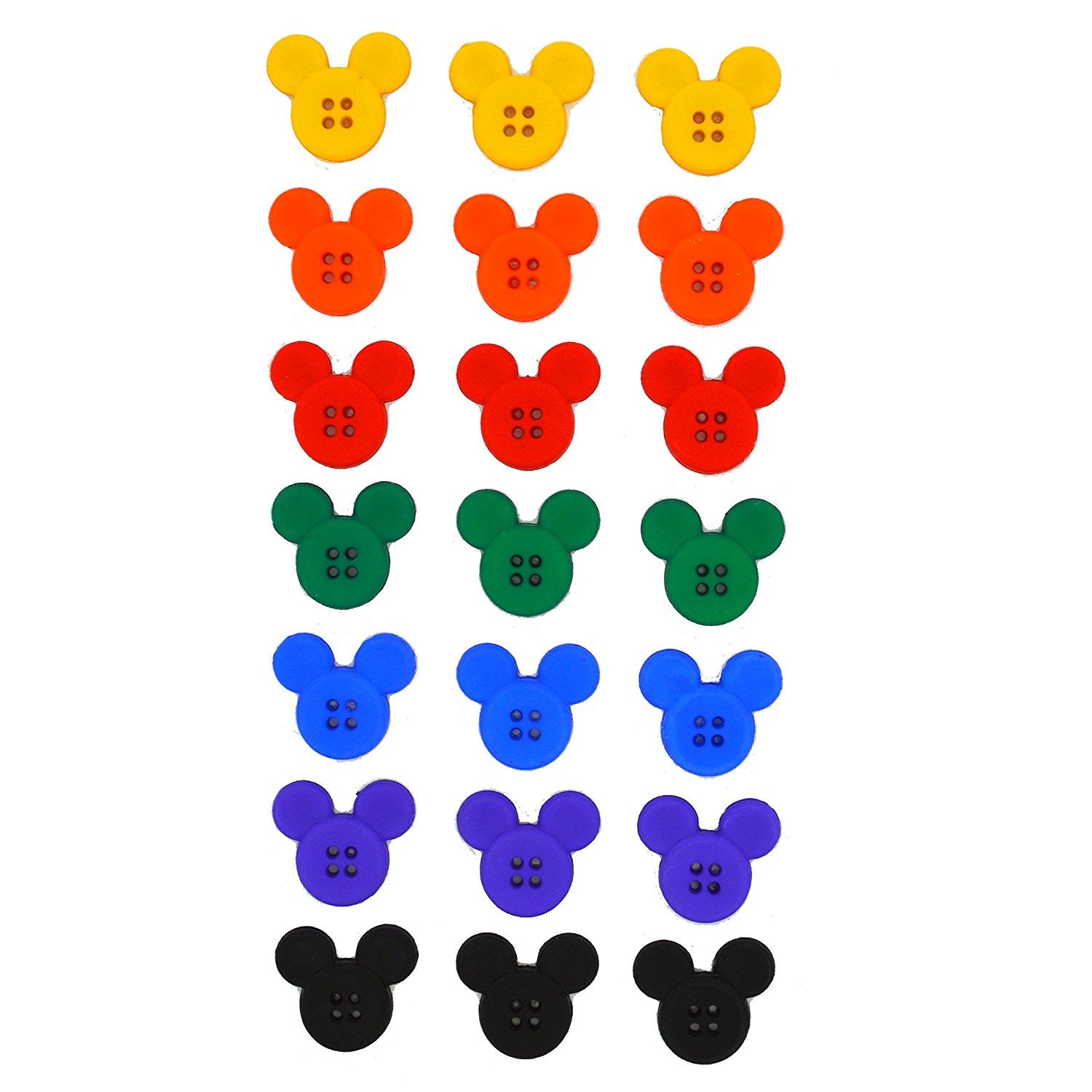 Mickey Mouse Glitter Colored Heads Disney Character Button Embellishme –  Country Croppers