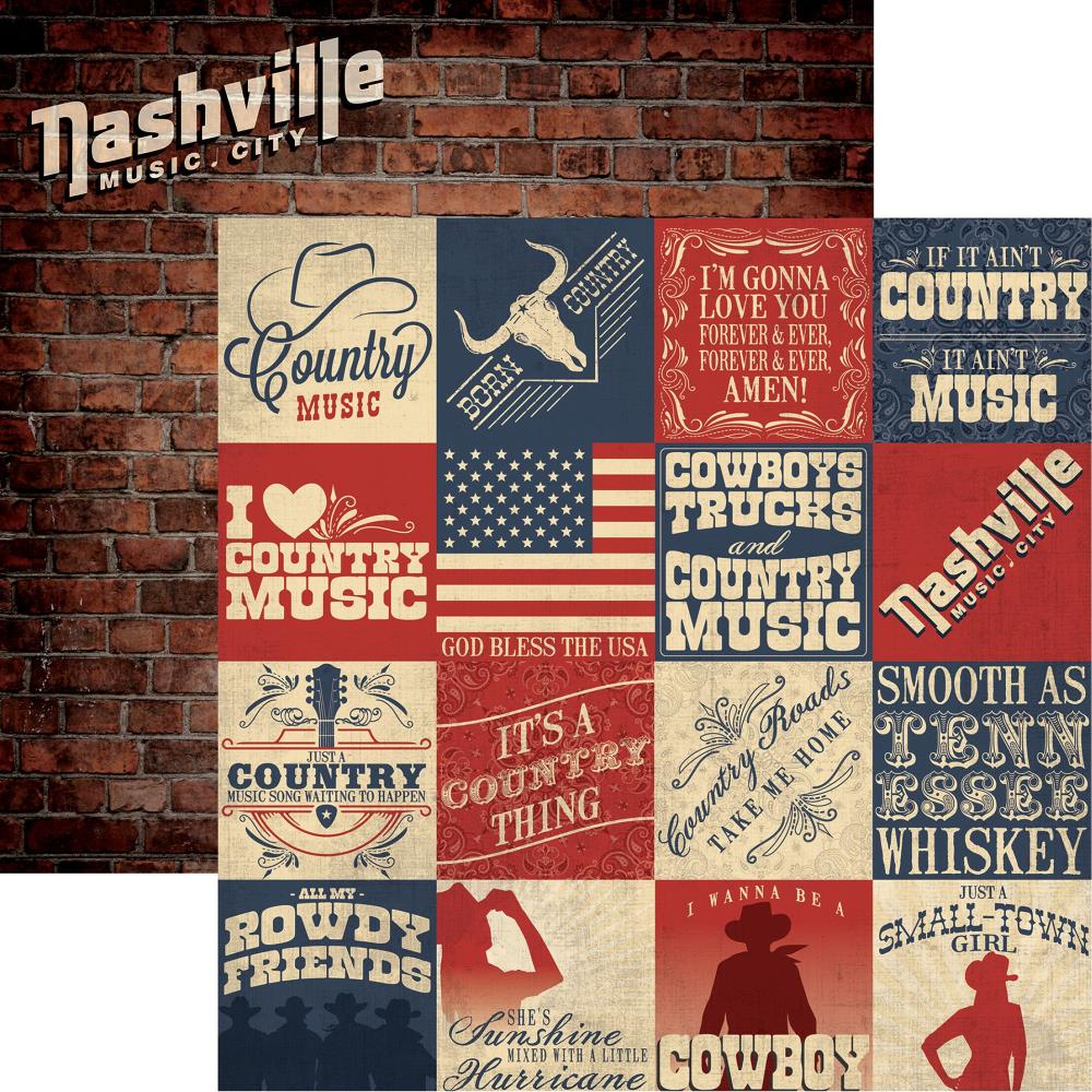 Country Music Scrapbook Paper 12x12 100% Country – Country Croppers