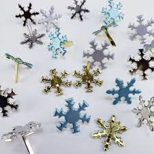 Silver Snowflake Paper Fasteners Brads Assortment Set - 50 Count