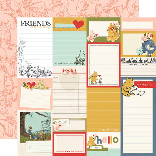 Say Cheese Classic Pooh Journal Elements Scrapbook Paper