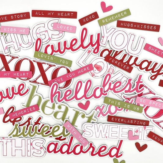 ARToptions Rouge Chipboard Words Set - 49 and Market