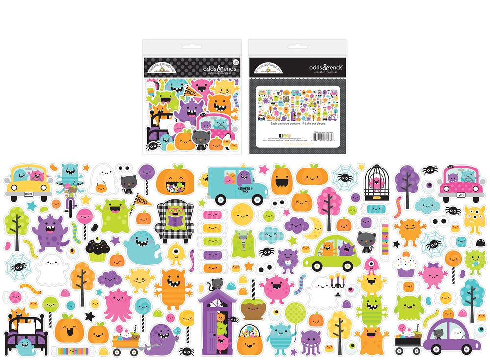 Doodlebug Monster Madness Odds and Ends Die Cuts Set