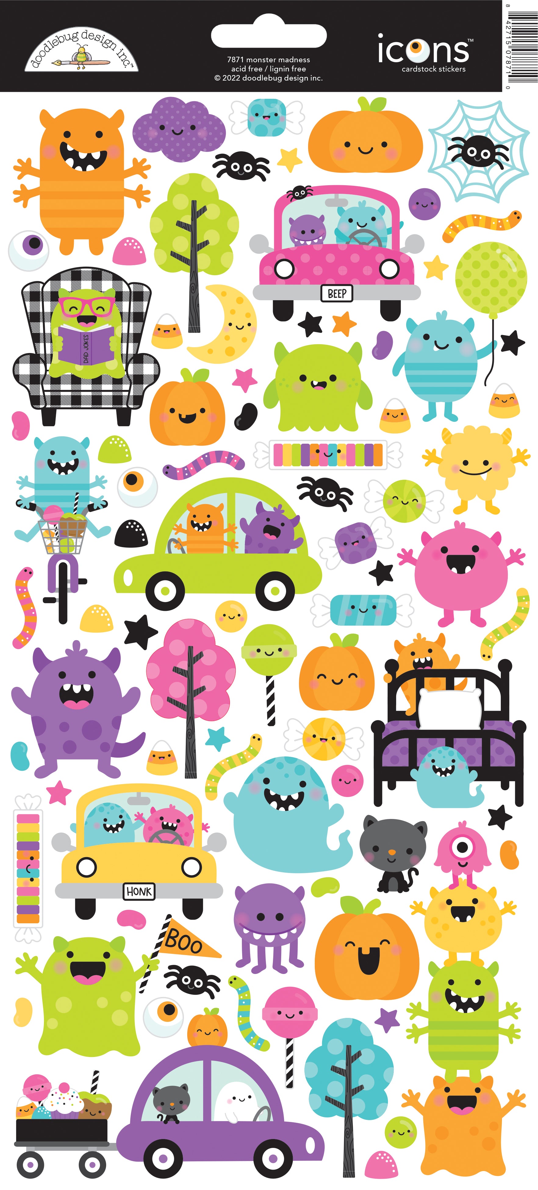 Doodlebug Designs Monster Madness Icon Stickers