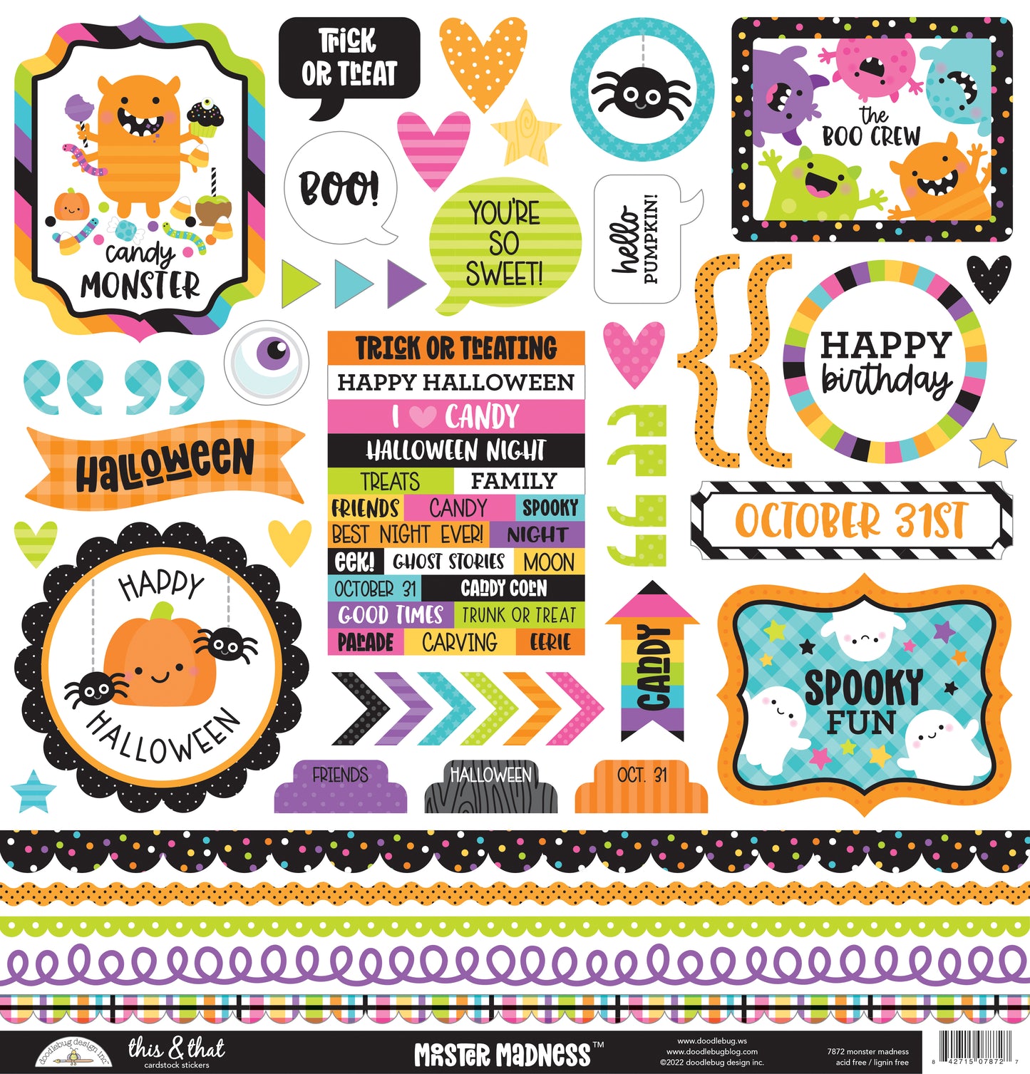 Monster Madness This and That Stickers by Doodlebug Designs