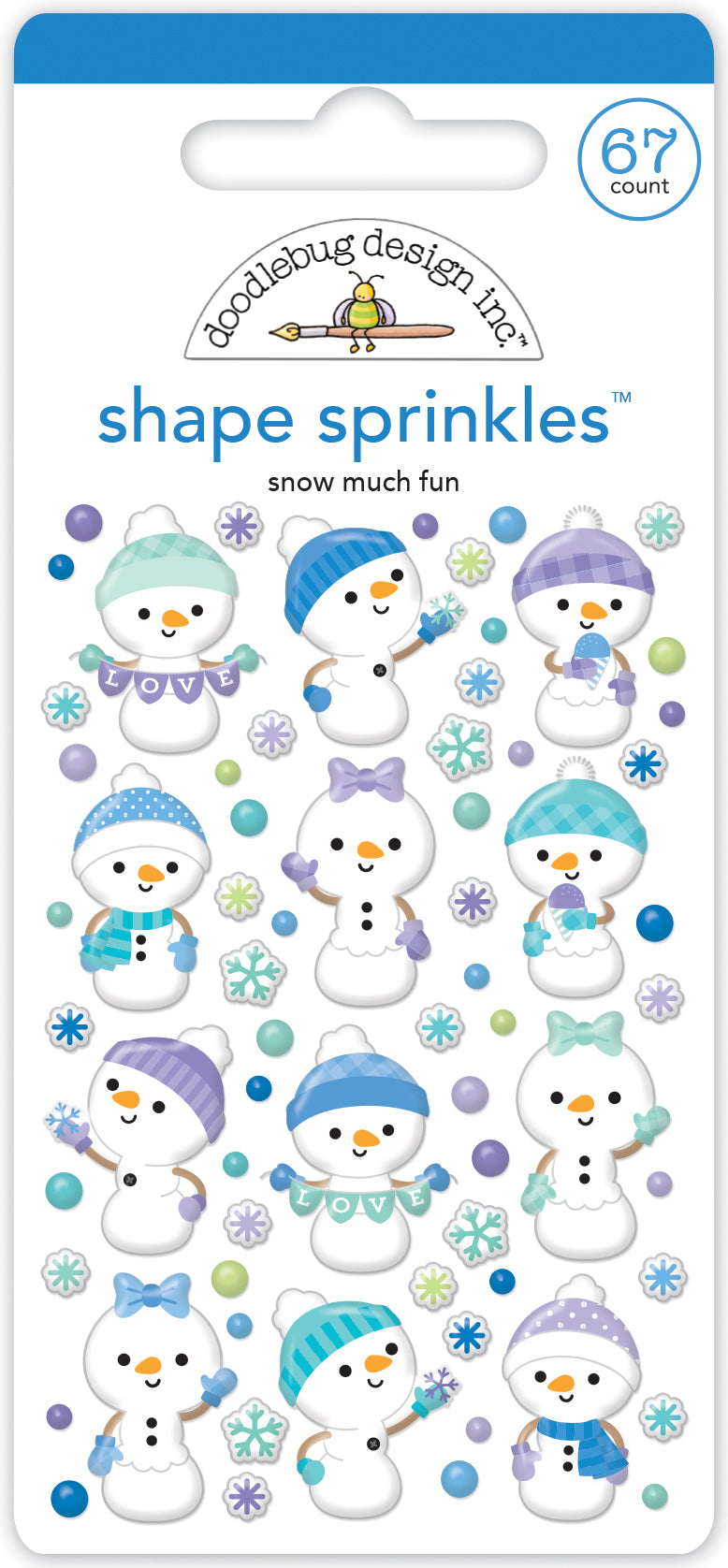 Doodlebug Design - Let It Snow Stickers - Shape Sprinkles Let It Snow