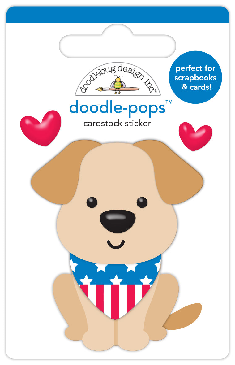 Hometown USA Patriotic Puppy Doodle Pop Stickers