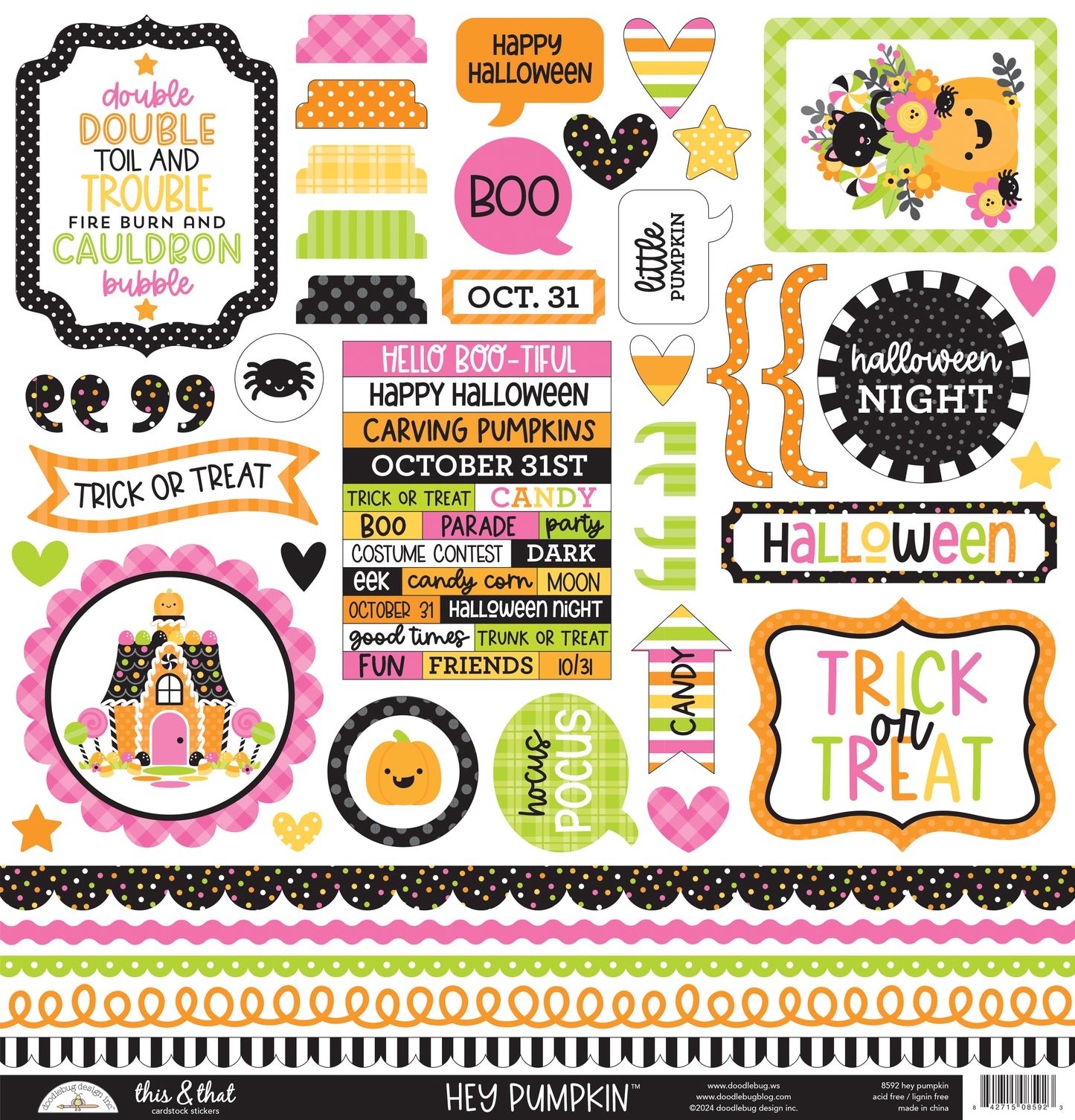 Doodlebug Hey Pumpkin This and That Sticker Sheet