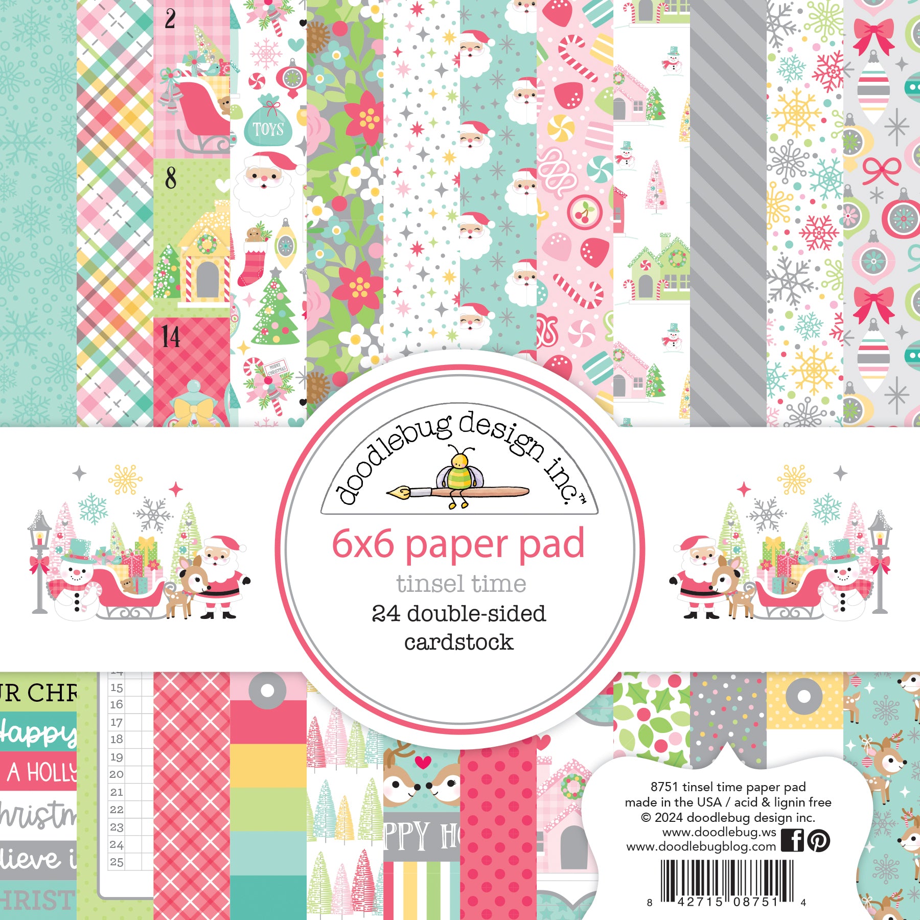 Doodlebug Designs Tinsel Time 6x6 Paper Pack