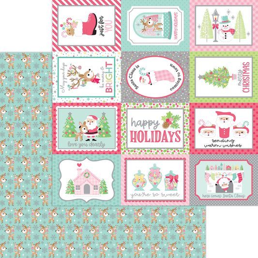 Tinsel Time Dashing Deer Scrapbook Paper by Doodlebug Designs