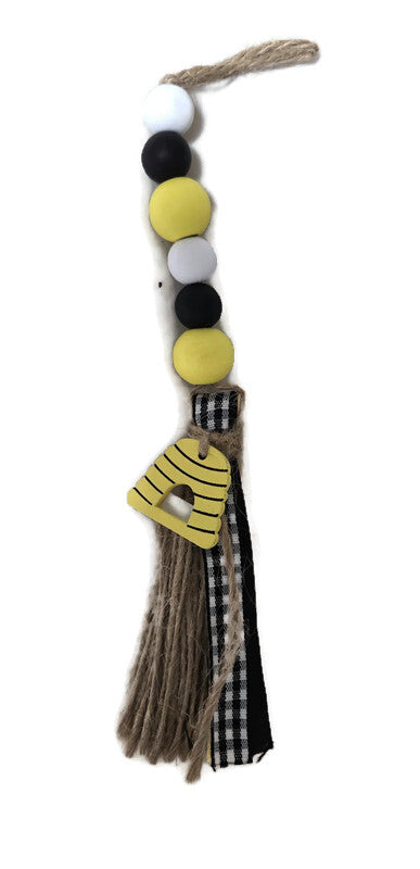 Bee Hive Wood Beads Tassel Decor