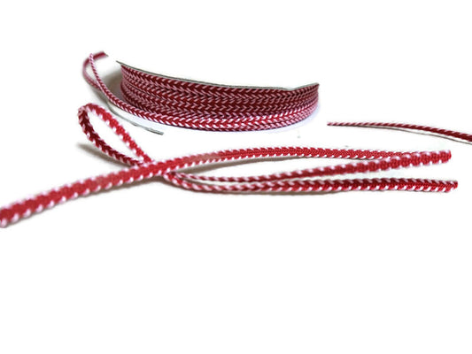 Red Pink Braided Ribbon