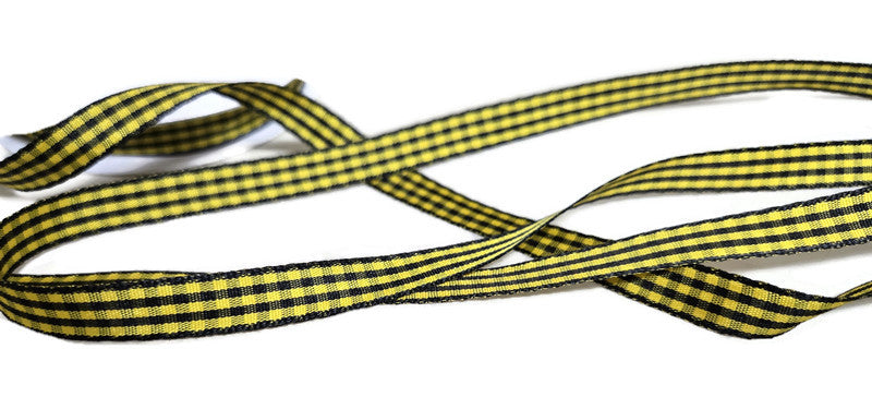 Black and Yellow Gingham Ribbon