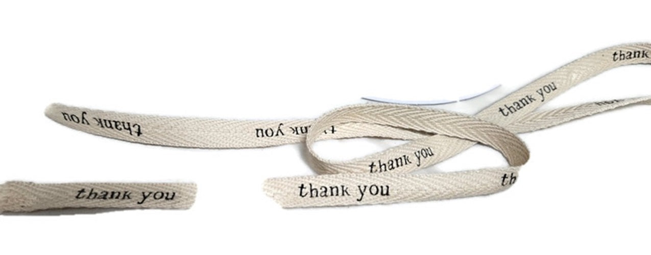 Thank You Cotton Twill Ribbon