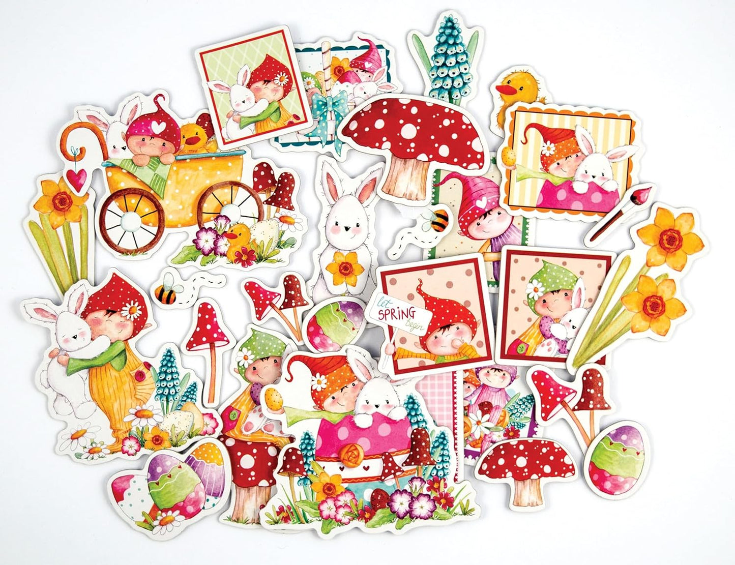 Let Spring Begin Chipboard Ephemera Stickers