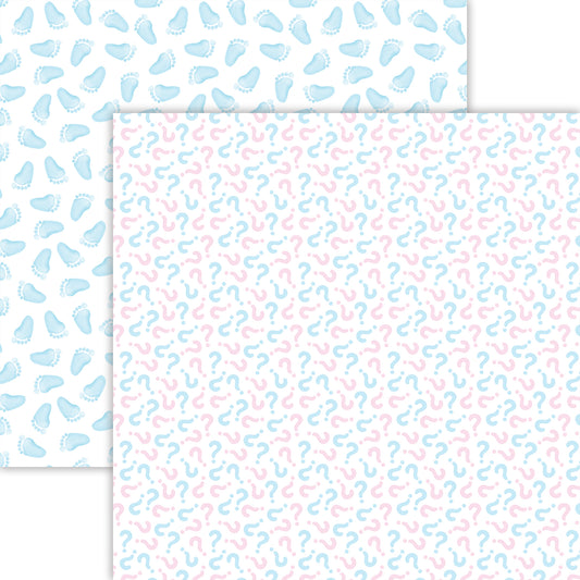 He or She Gender Reveal Baby Scrapbook paper