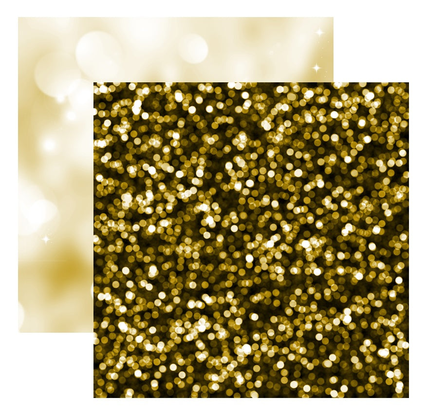 Gold and Black bokeh Scrapbook Paper