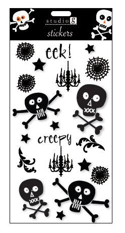 Black Halloween Glitter Stickers