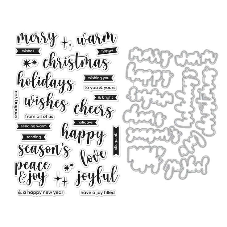 Hero Arts Joyful Christmas Message Stamps and Die Set