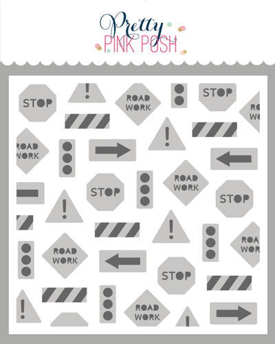 Layered Street Signs Stencil Set of 2 by Pretty Pink Posh