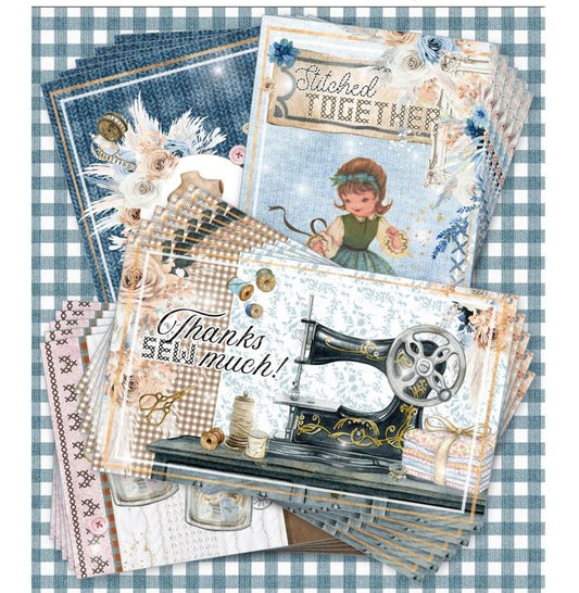 Memory Place Stitched together journal Cards Ephemera