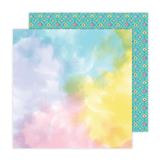 Blooming Wild Watercolor #18 12x12 Scrapbook Paper - 5 Sheets