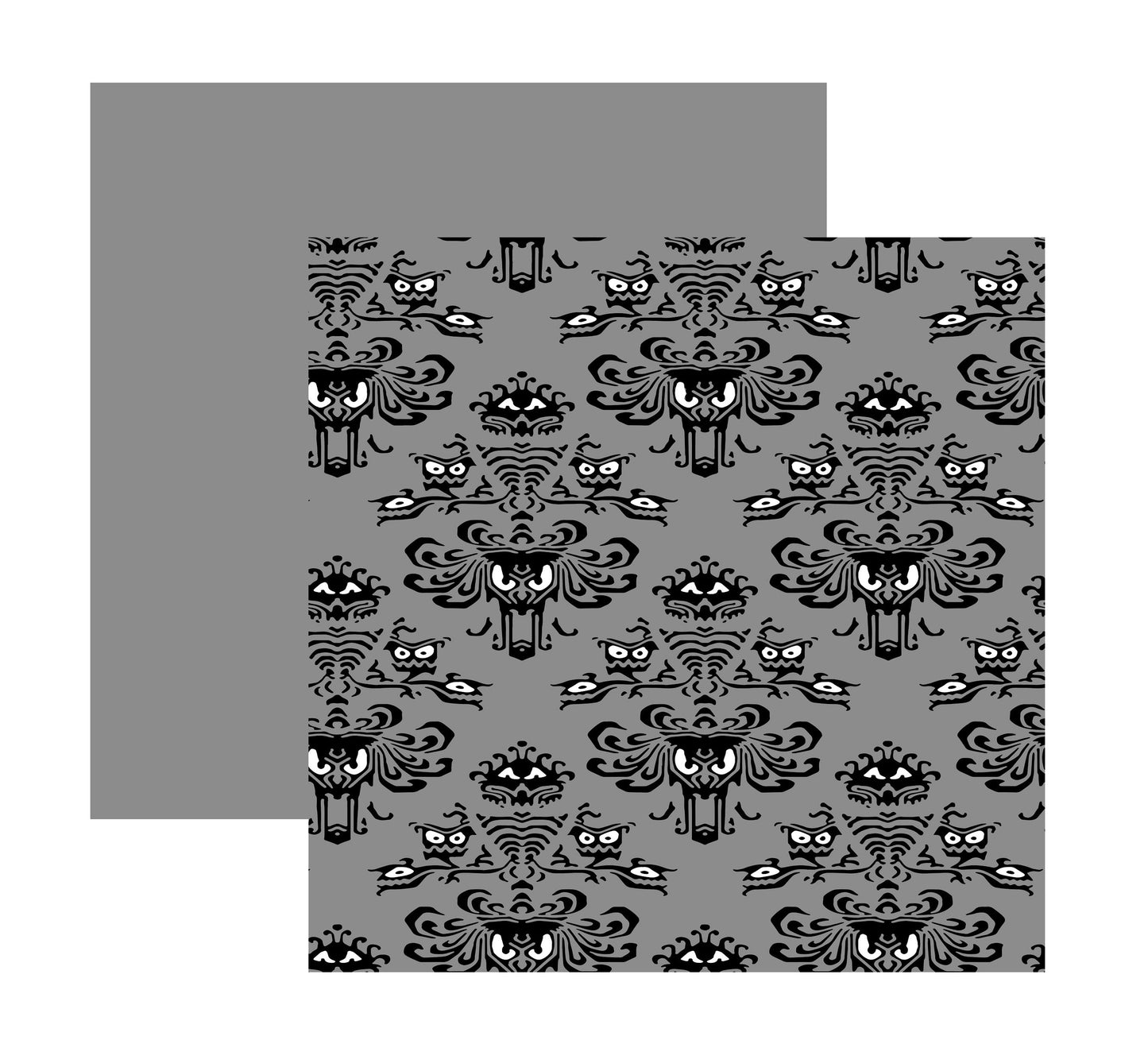 Gray Damask Eyes Scrapbook Paper