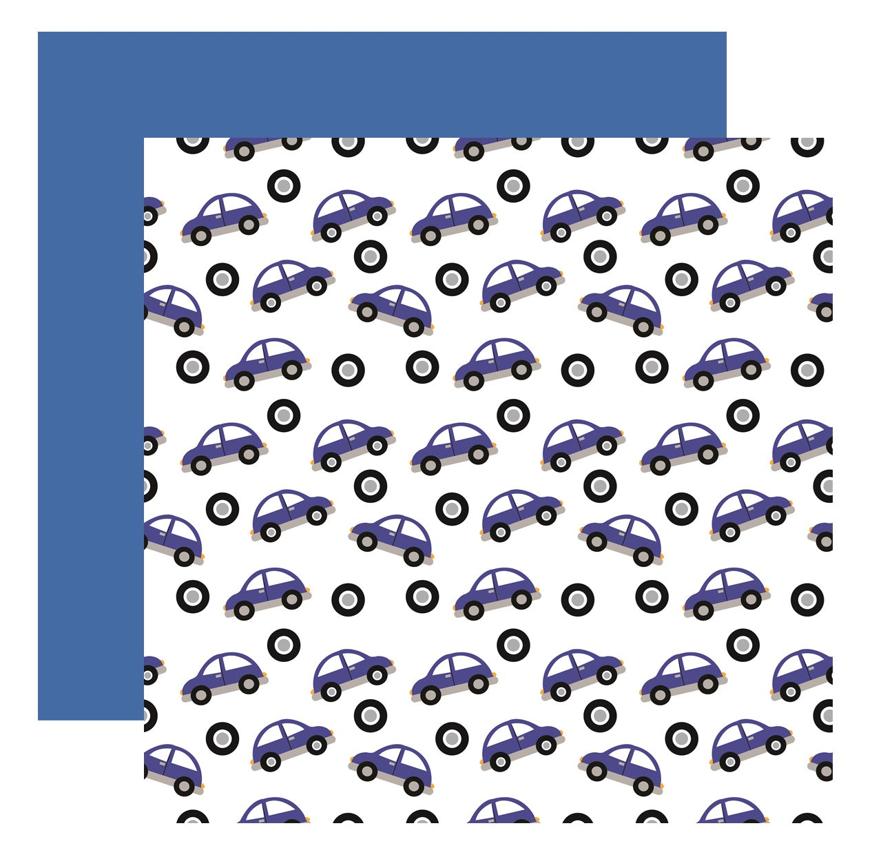 Blue Cars Playtime Scrapbook Paper