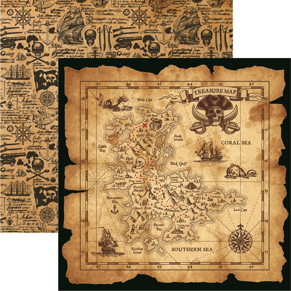 Treasure Hunt - A Pirates Life Double Sided Paper