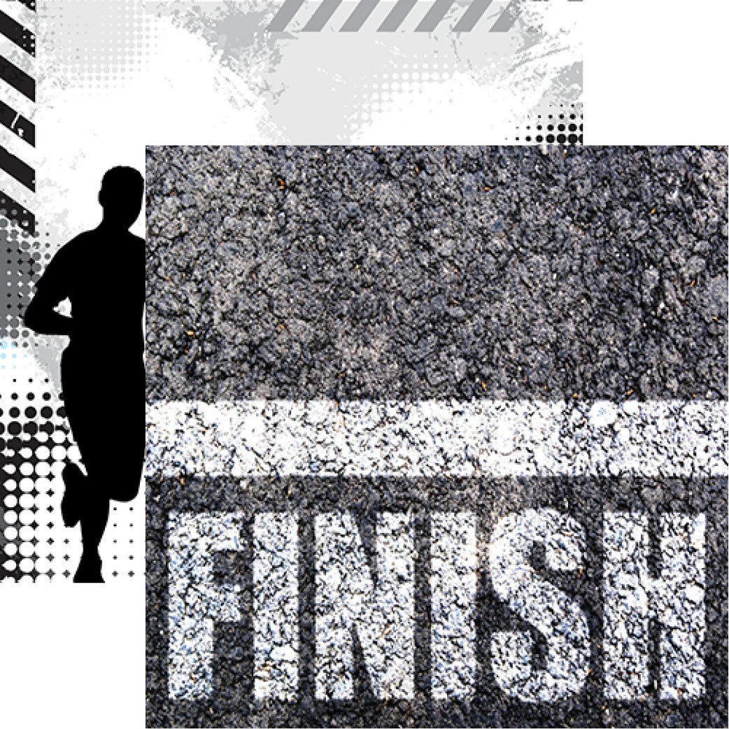 Reminisce The Running Collection - The Finish Line Scrapbook Paper