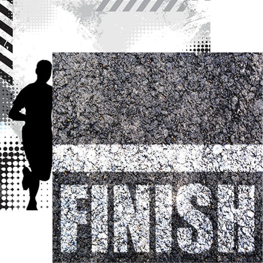 Reminisce The Running Collection - The Finish Line Scrapbook Paper