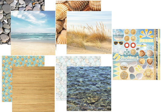 Reminisce Vitamin Sea Scrapbook Papers and Stickers Set