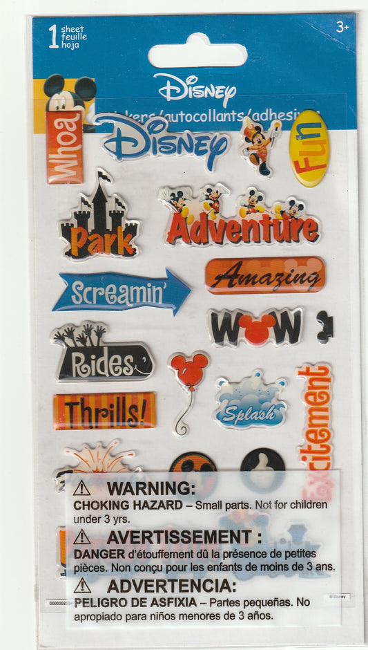 Disney World Theme Park Epoxy Stickers