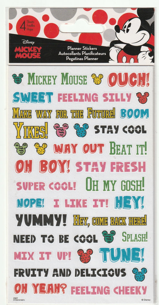 Mickey Mouse Phrases - Planner Stickers