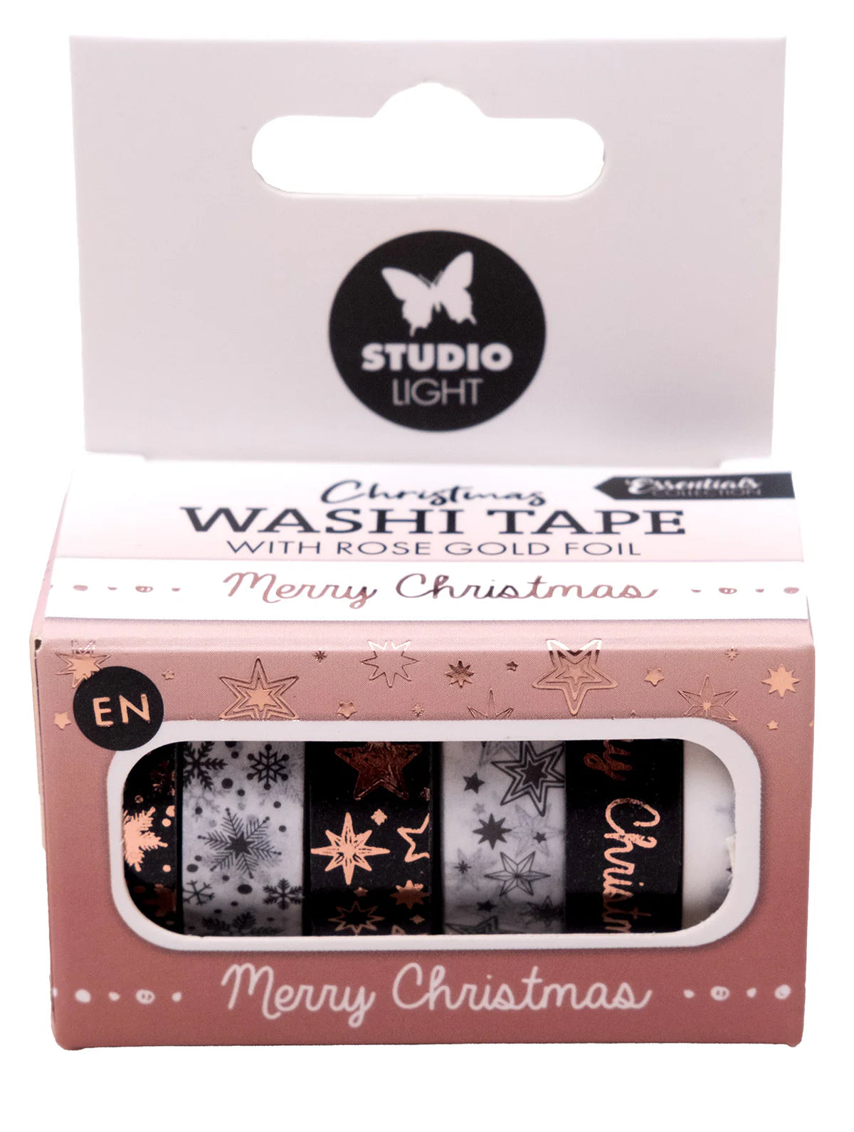 Studio Light Christmas Washi Tape Black White Rose Gold