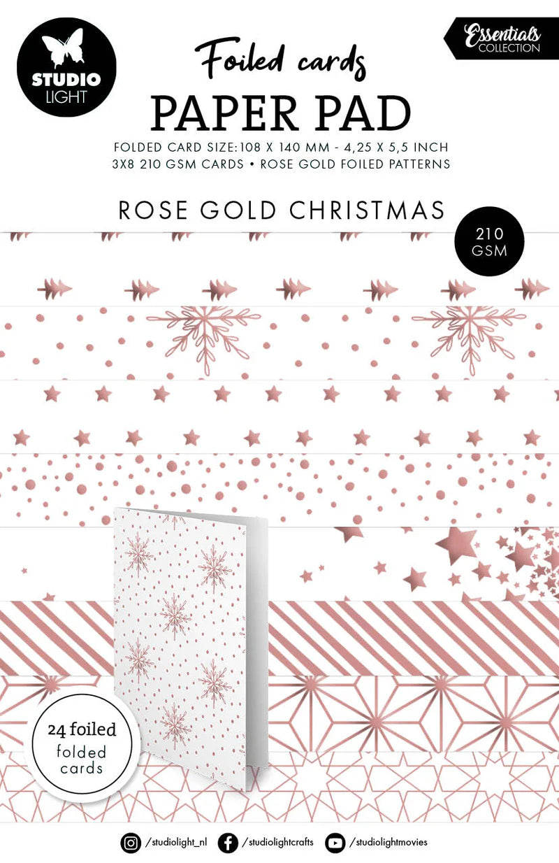 Rose Gold Foiled Rose Gold Christmas Cards