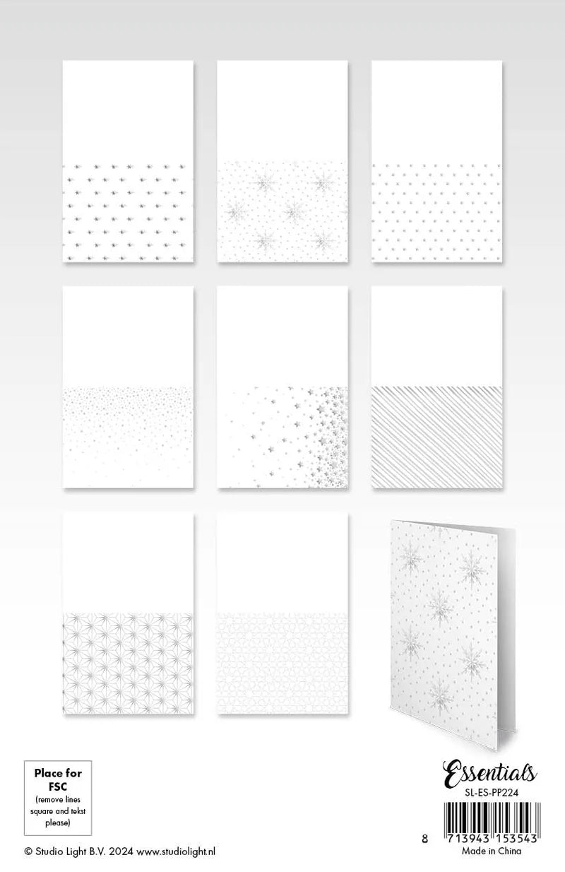 Foiled Cards Paper Pad - Silver Christmas