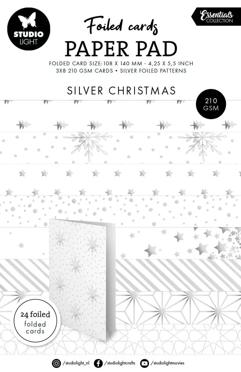 Silver Foiled Christmas Cards Pack