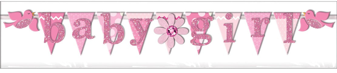 Baby Girl 3D Title Sticker - 12 inches Long