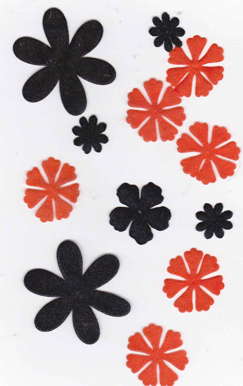 Black and Orange Blossom Flower Embellishments