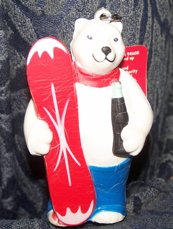 Vintage Coca cola Squishy Polar Bear Keychain