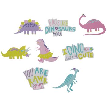 Girl dinosaur Die Cut Stickers